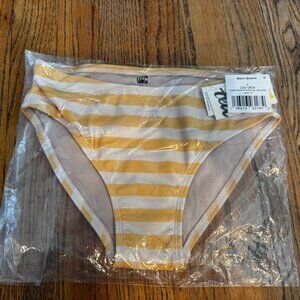 NWT Tea Collection Bikini Bottom Core Swim Yellow Stripe Del Sol Size 10